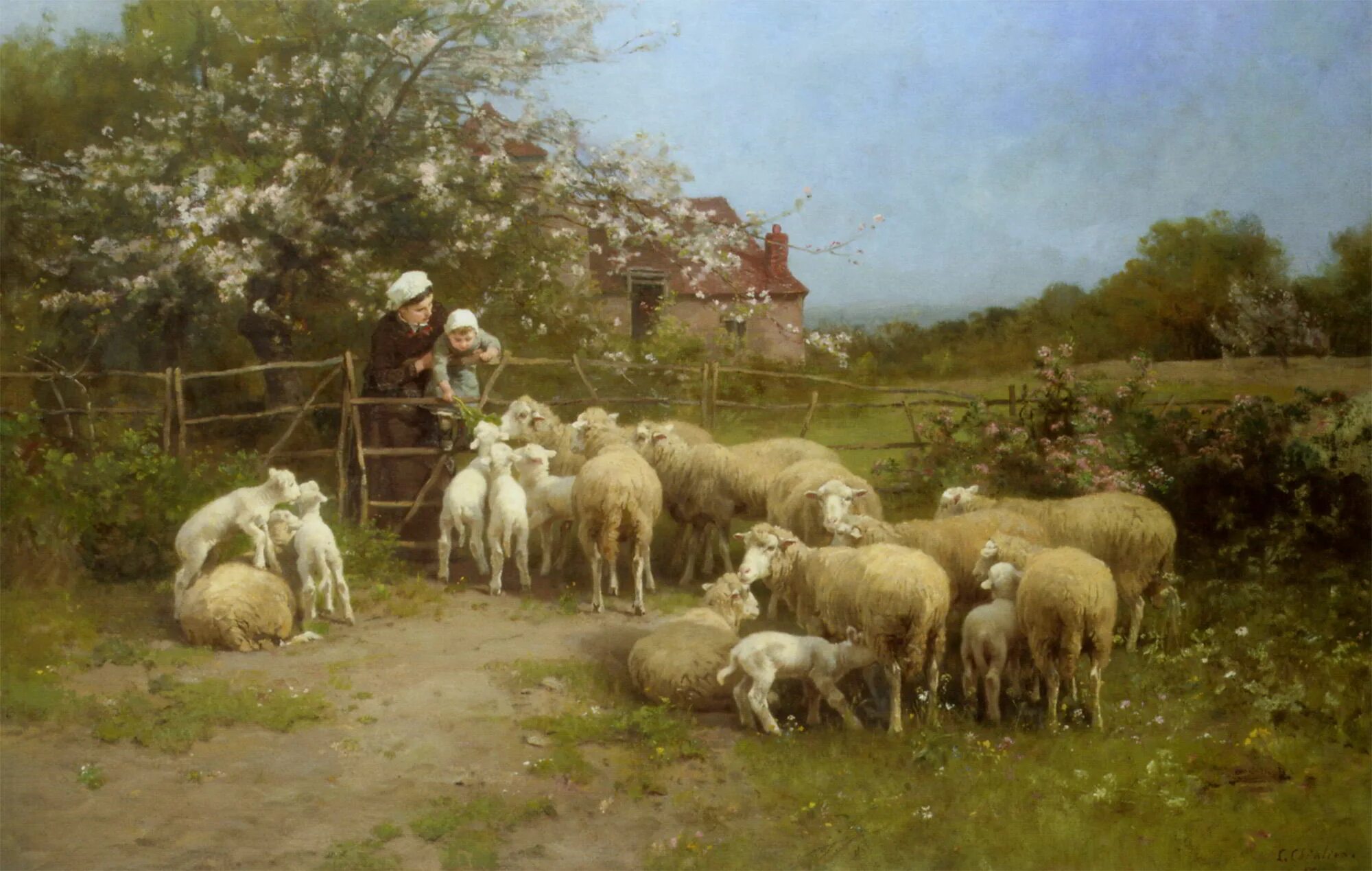 Пастух в старину. Луиджи Чиалива. Луиджи Кьялива (1842-1914). Овцы живопись. Овцы картины художников.