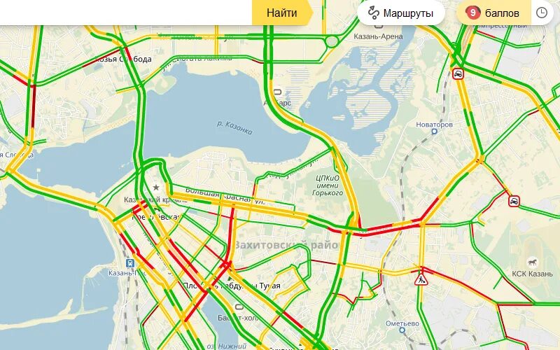 Пешком быстрее пробки. Пробки Казань. Пробки 9 баллов. Пробки Горьковский поворот.