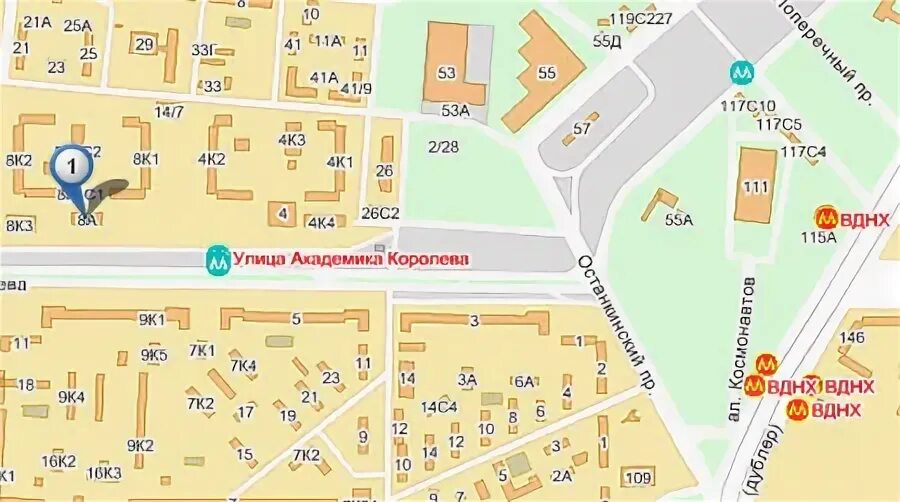 Академика королева карта