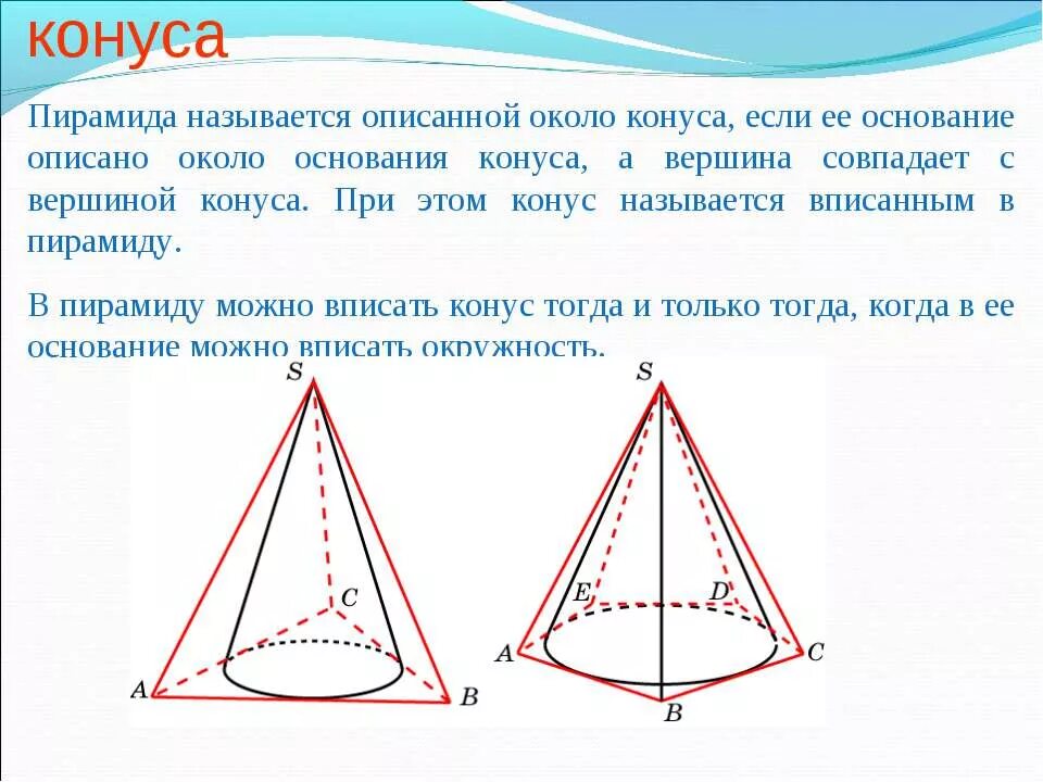 В основание пирамиды можно вписать окружность. Конус описан вокруг пирамиды. Конус описанный около пирамиды. Пирамида тетраэдр конус. 2. Пирамида, вписанная в конус.