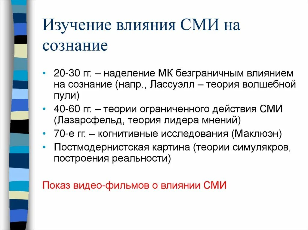 Изучение средств массовой информации