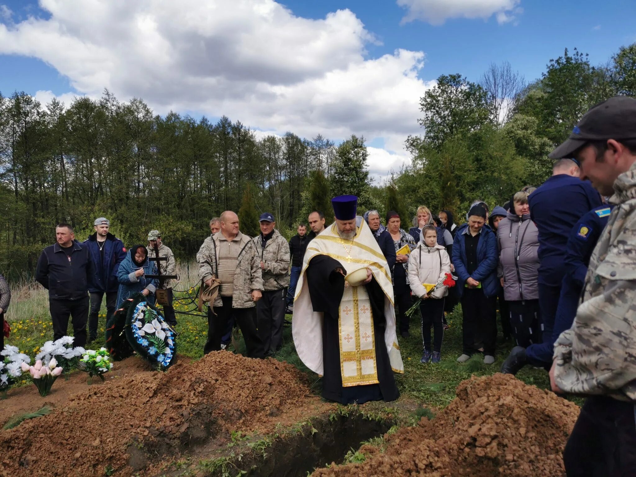 Прощание с воином. Поклонный крест «воину Евгению».