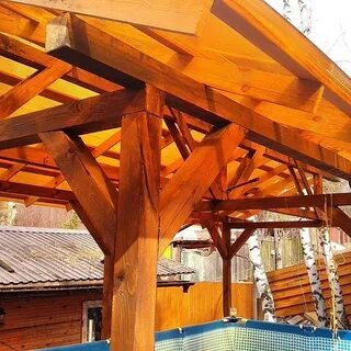 Крыша беседки из бруса