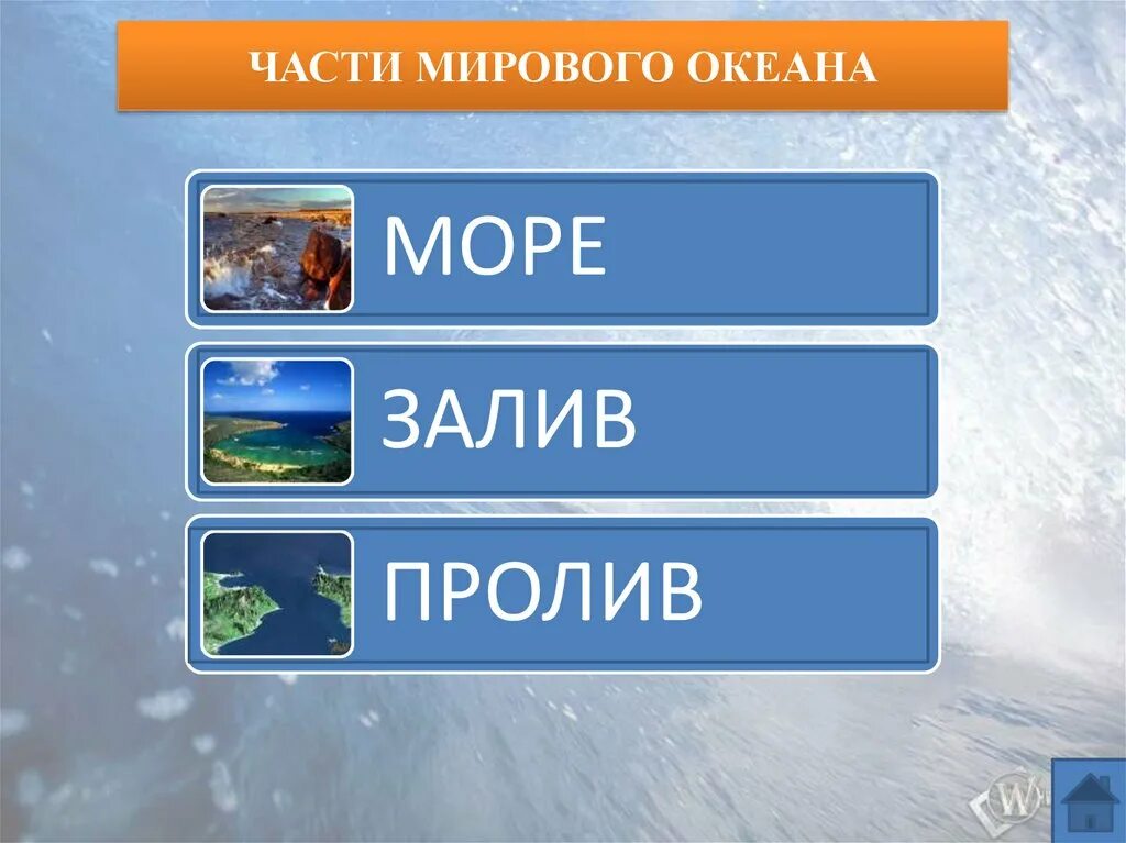 Части океана 5 класс