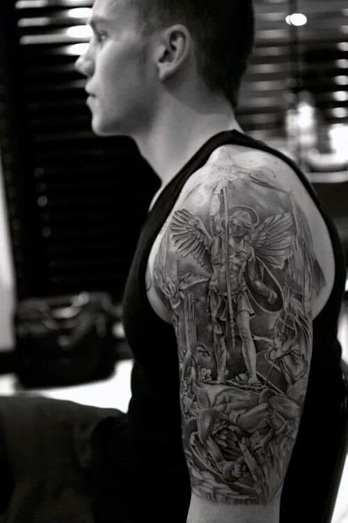 32+ Amazing Half Sleeve Archangel Tattoos