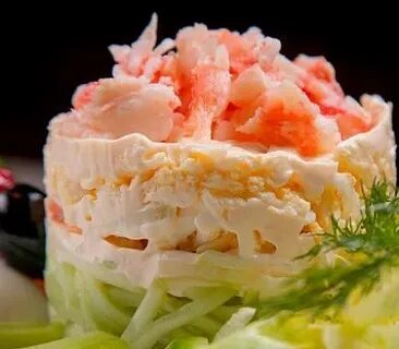 Простой салат из крабового мяса