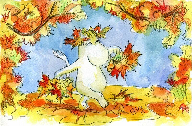 День равноденствия рисунки. Праздник осени рисунок. Осенний Муми Тролли. Осеннее равноденствие открытки. Прикольные рисунки осень.