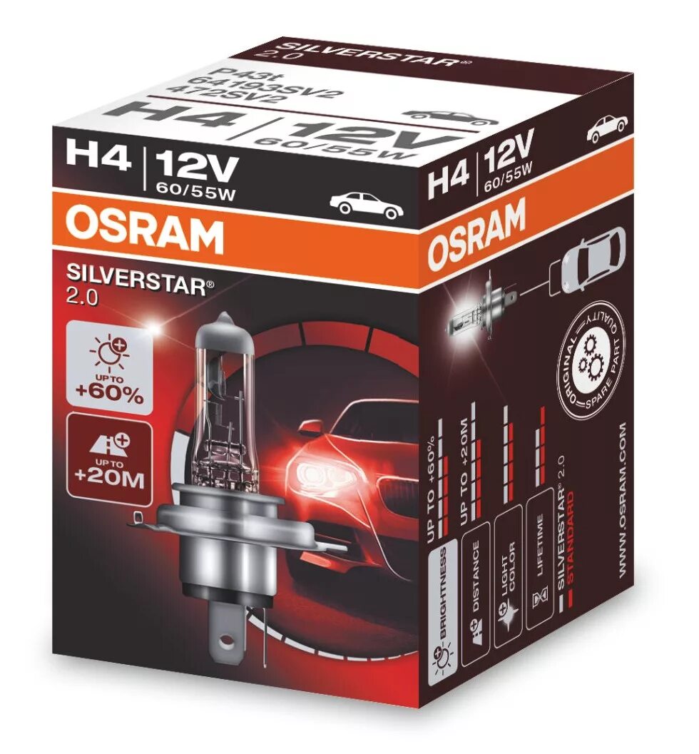 Osram 64193sv2. Автолампа Osram 64193. Автолампа н4 12v 60/55w Osram артикул. Лампы h4 12v60/55w+60% Osram Silverstar2.0 (64193sv. H4 12v 55w цена