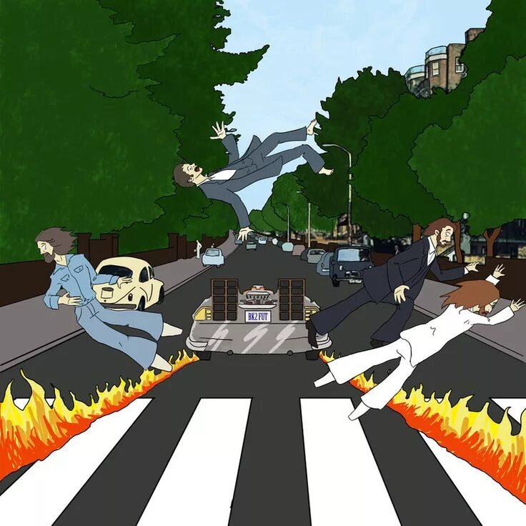 Пародия дорога. Карикатуры на Битлз Эбби роуд. Abbey Road Simpsons. Simpsons Beatles Abbey Road. Битлз аббей роуд пародия.