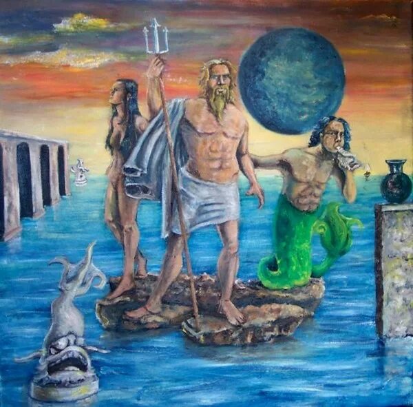 Камень нептуна 7 букв. Посейдон и Клейто. Нептун и Амфитрита. Нептун (мифология).