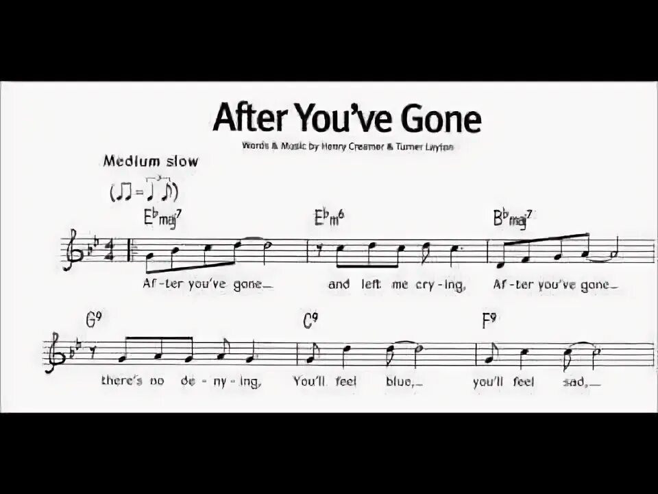 After you've gone. After you've gone Ноты джазового стандарта. After you gone Ноты. After you've gone гитара.