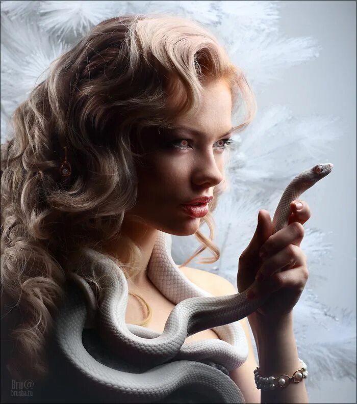 Фотосессия со змеями. Девушка змея. Девушка со змеями. Девушка белая змея.