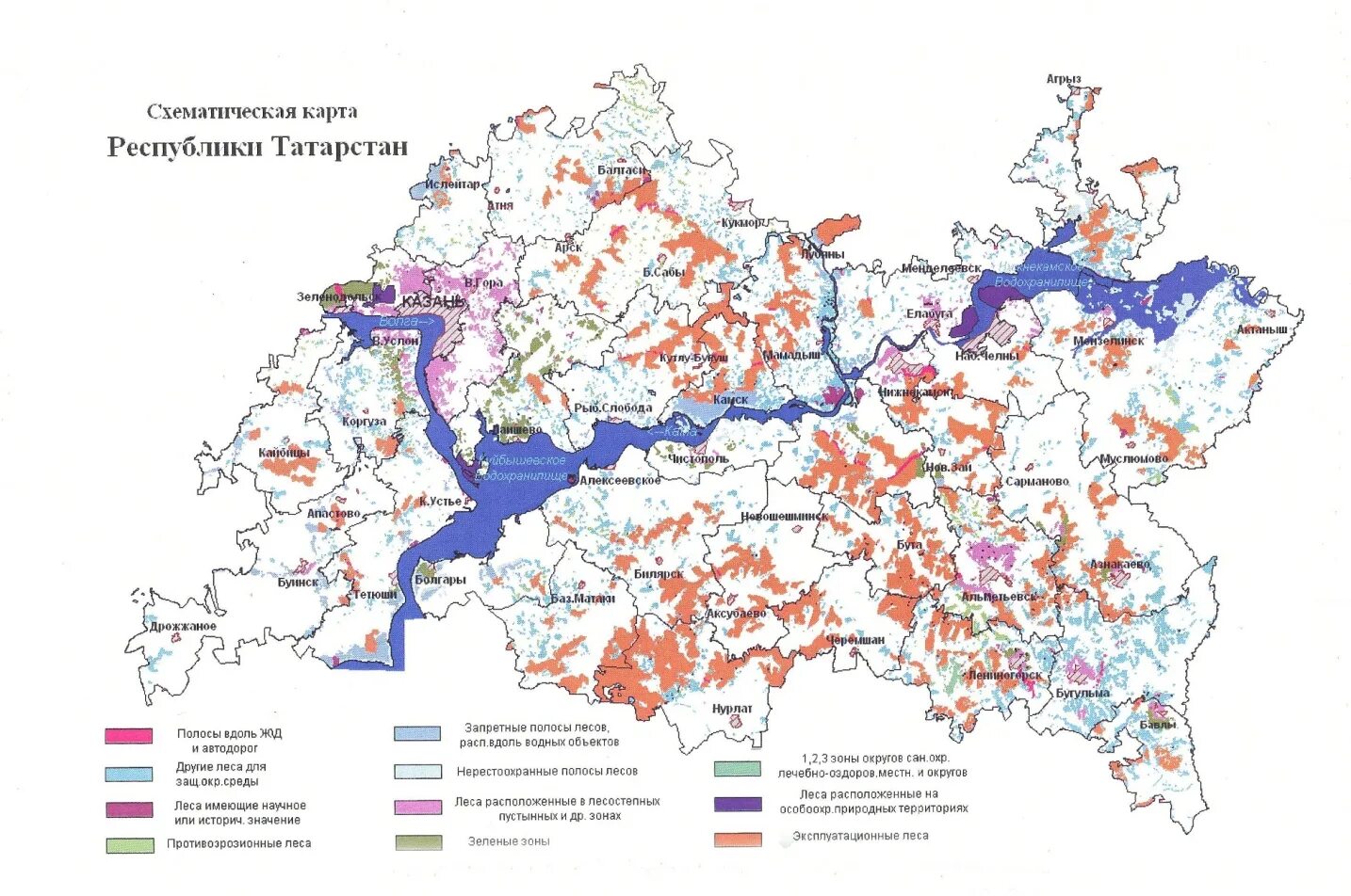 Карта татарстана с дорогами