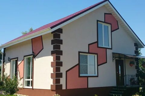 Как красиво покрасить фасад дома фото