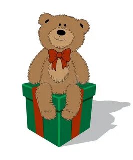 The teddy bear is the box