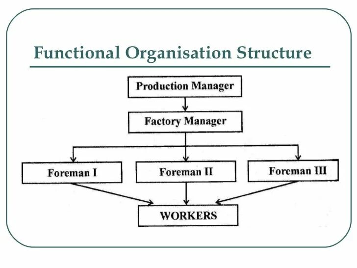 Linear Organizational structure. Functional structure. Functional Organization structure. Functional structure of the Company.