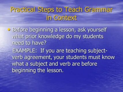 Teaching steps