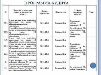 Программа аудита является