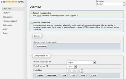 Phpmyadmin configuration