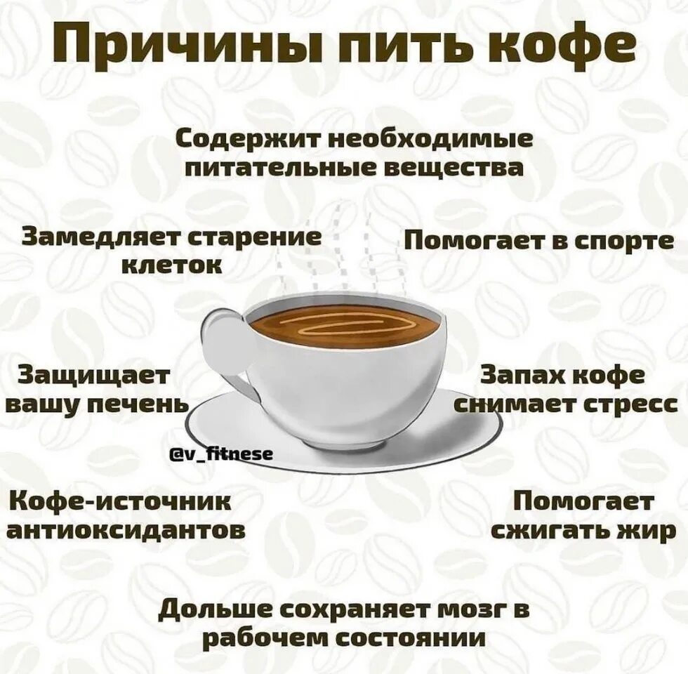 Почему кофе идет. Повод выпить кофе. полезный кофе. польза кофе. причины выпить кофе.