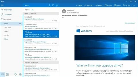 Почтовое приложение для windows