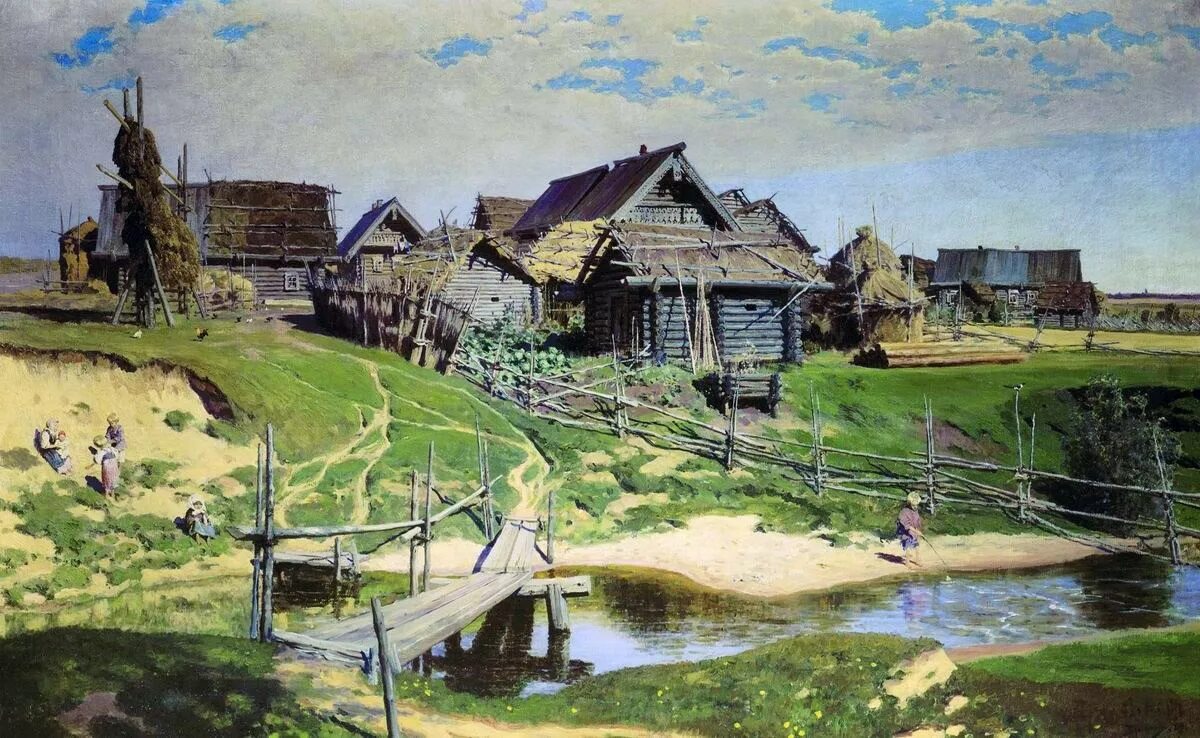 Деревня предков. «русская деревня», 1889 поленов василий дмитриевич (. василий дмитриевич поленов северная деревня. василий дмитриевич поленов русская деревня. картина поленова русская деревня.