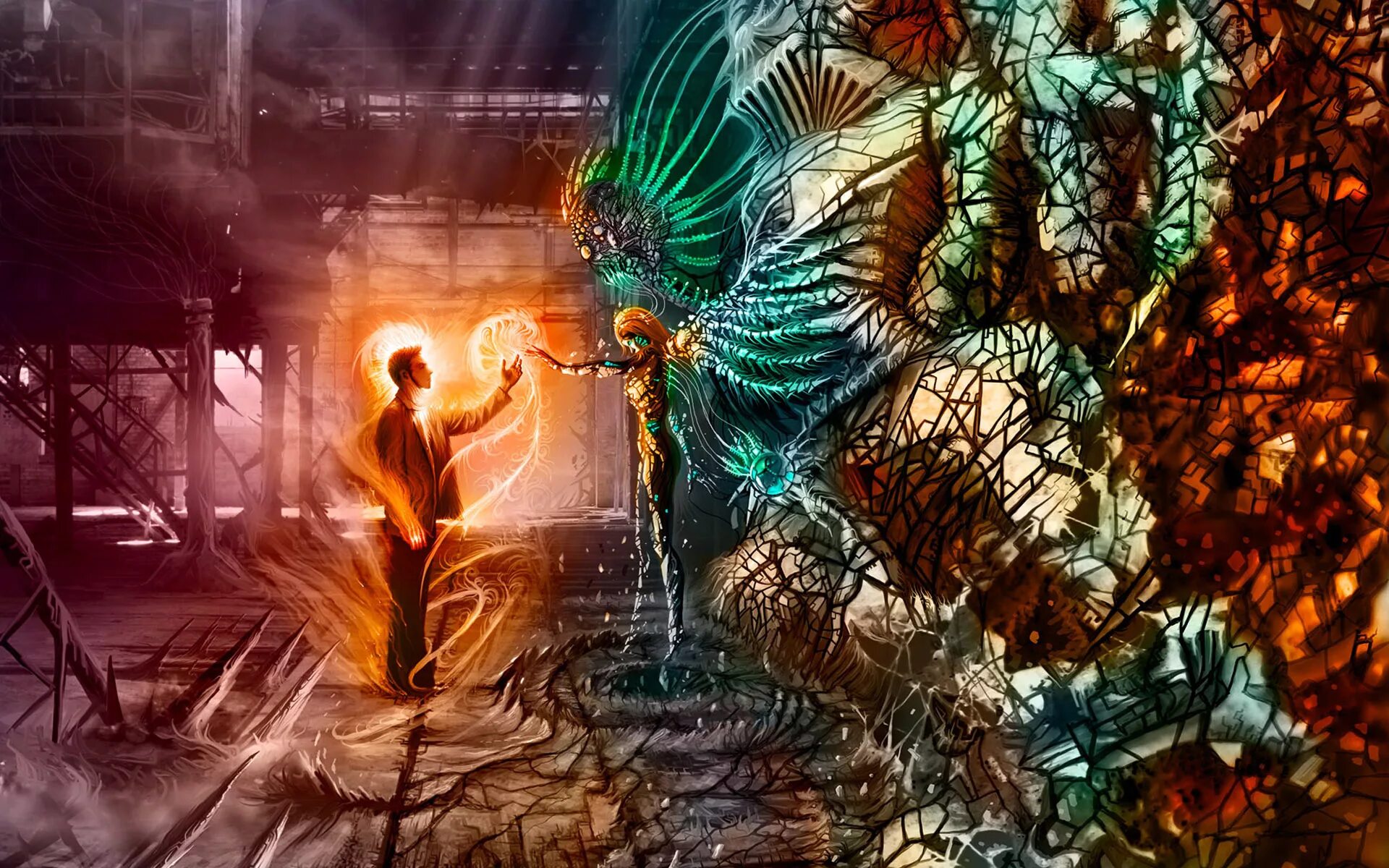 Космическое путешествие арт. Художник kyuyong eom. Фантастический фон. Робот киборг. Фантастика нейросети магия.