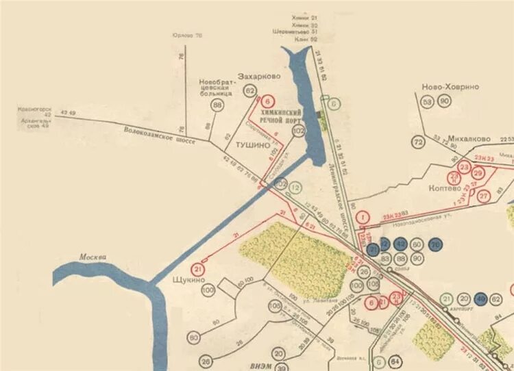Схема автовокзала Тушино. Старая карта Тушино. Карта Тушино 1960 года. Тушино на карте.