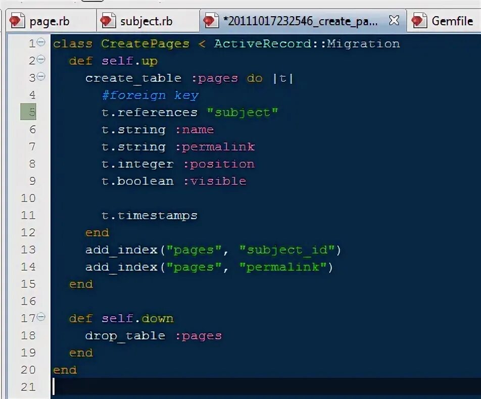 Rails migration