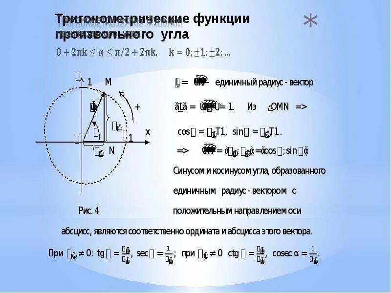 Тригонометрические функции произвольного угла. Синус косинус тангенс котангенс. Определение тригонометрических функций. Функции произвольного угла.