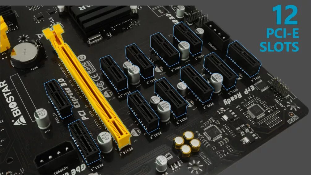 Материнская плата для майнинга на 12 видеокарт. B250 btc 12p front panel. Материнская плата b250 btc 12p. Материнка b85 для майнинга. Biostar tb250-btc pro.