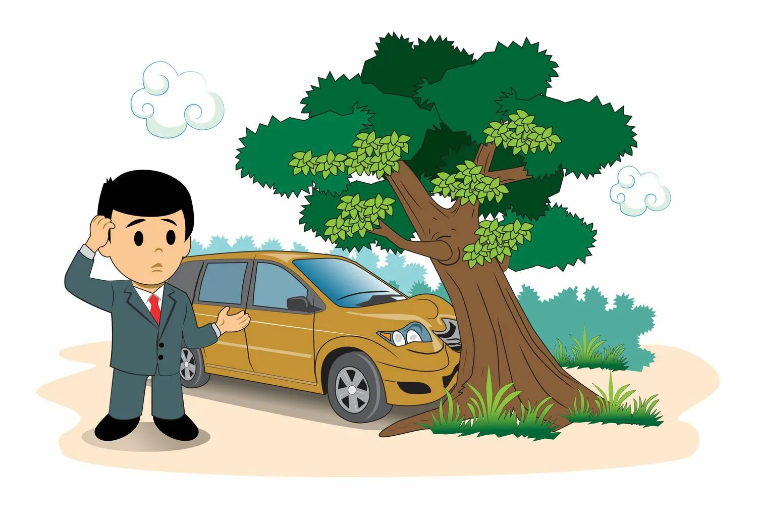 Иконка на авто упало дерево. Машина на дереве. Сломанная машина мультяшная. Красная машина въехала в дерево. Машина намоталась на дерево ночью.
