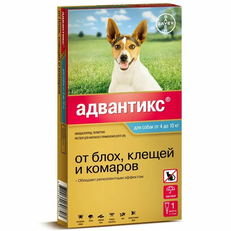 Препараты от иксодовых клещей. Адвантикс для собак 10-25. Bayer Адвантикс д/собак 10-25кг 4 пипетки, шт. Адвантейдж для собак 10-25 кг. Адвантикс капли антипаразитарные для собак от 25 кг, 1 пипетка.