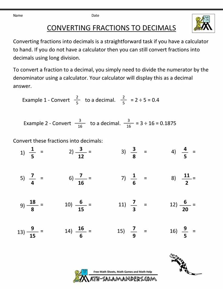 Decimal fraction. Converting fractions to decimals. fractions to decimals decimals to fractions worksheet. converting fractions to percentages,decimals and vice versa. seventh grade fractions.