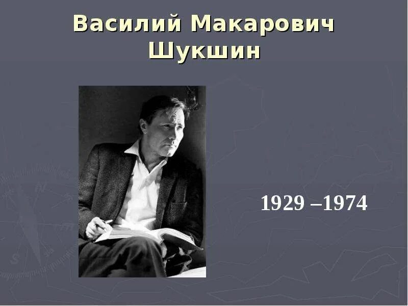 Рассказ в м шукшина чудик кратко. Презентация Шукшина.