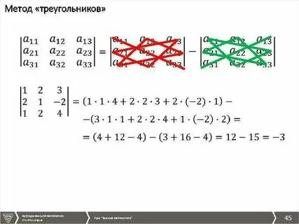 Метод треугольника калькулятор