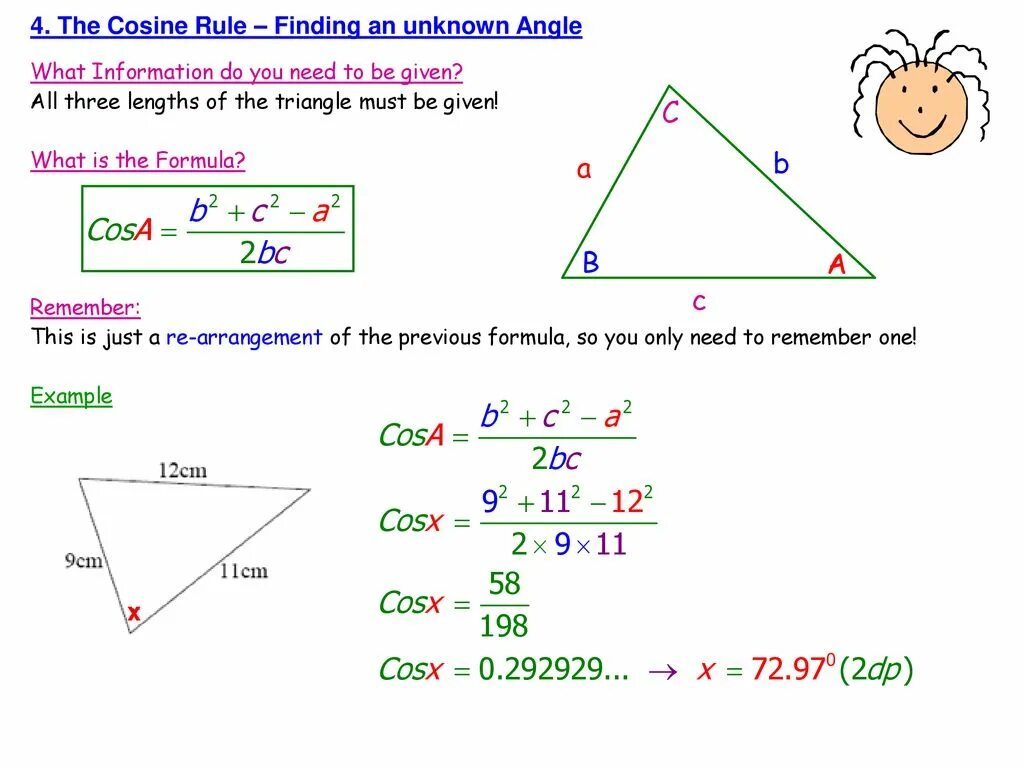 Cosine similarity. Cosine rule. cosine of angle. find cosine.