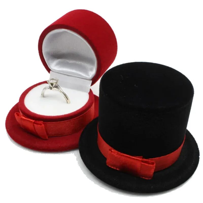 Кольцо шляпа. Футляры для ювелирных украшений. Бархатная коробочка для кольца. Необычный футляр для кольца. Футляр для украшений бархатный.