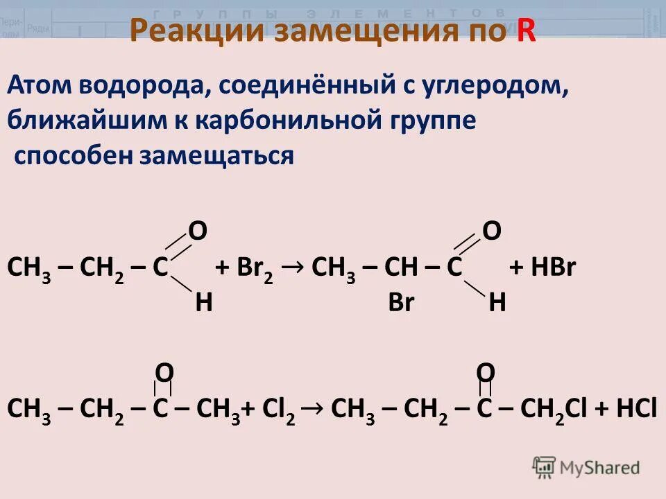 Замещение в радикале. Реакция замещения кетонов. Реакция замещения альдегидов. Реакция замещения альдегидов и кетонов. Реакции замещения по карбонильной группе альдегидов и кетонов.