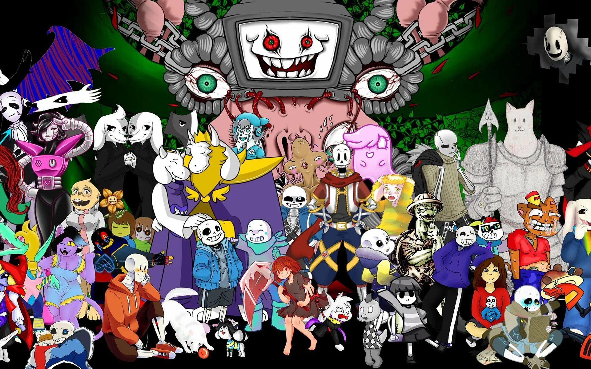 Undertale c. Undertale игра. герои ундертале. персонажи из андертейл. картина undertale.
