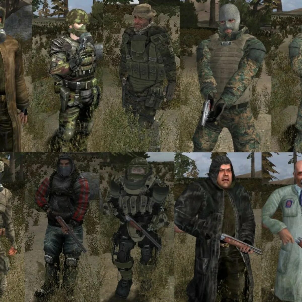 Сталкер пак моделей НПС для ТЧ. S.T.A.L.K.E.R.: Зов Припяти. Сталкер customization Pack. Модели НПС для сталкер Зов Припяти.