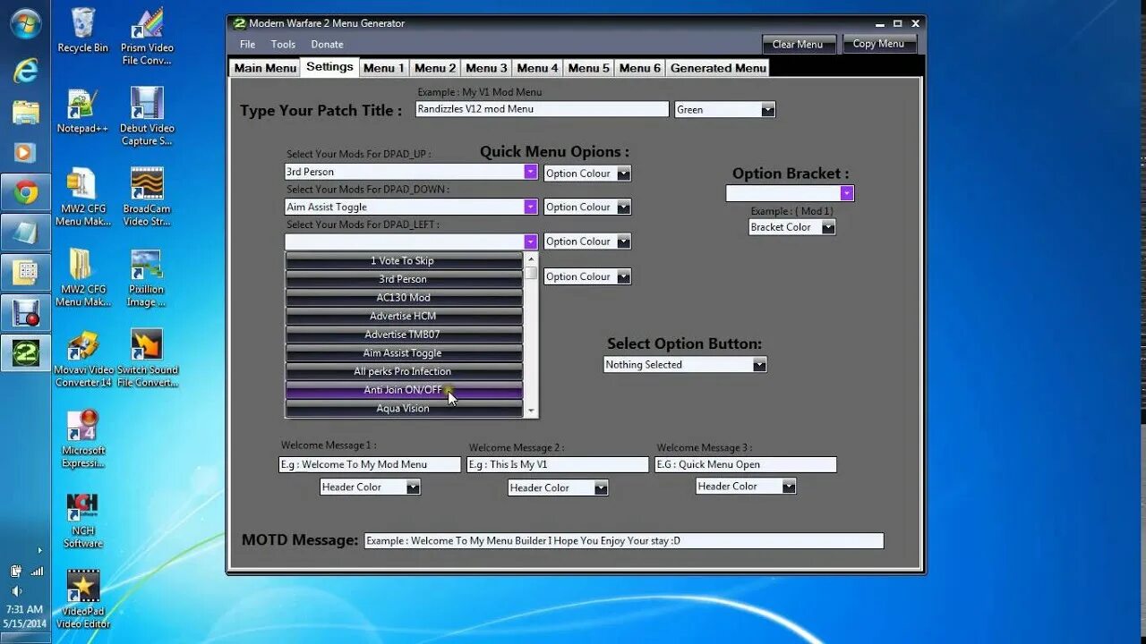 Mw2 меню. Menu example. Ps2 меню. Аим конвертер. Main menu почему появляется