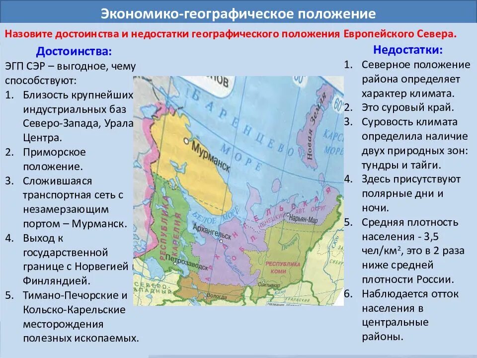 ЭГП европейского севера на карте. Экономико географическое положение европейского севера. ЭГП центральное европейского севера. Назовите республики в составе европейского севера