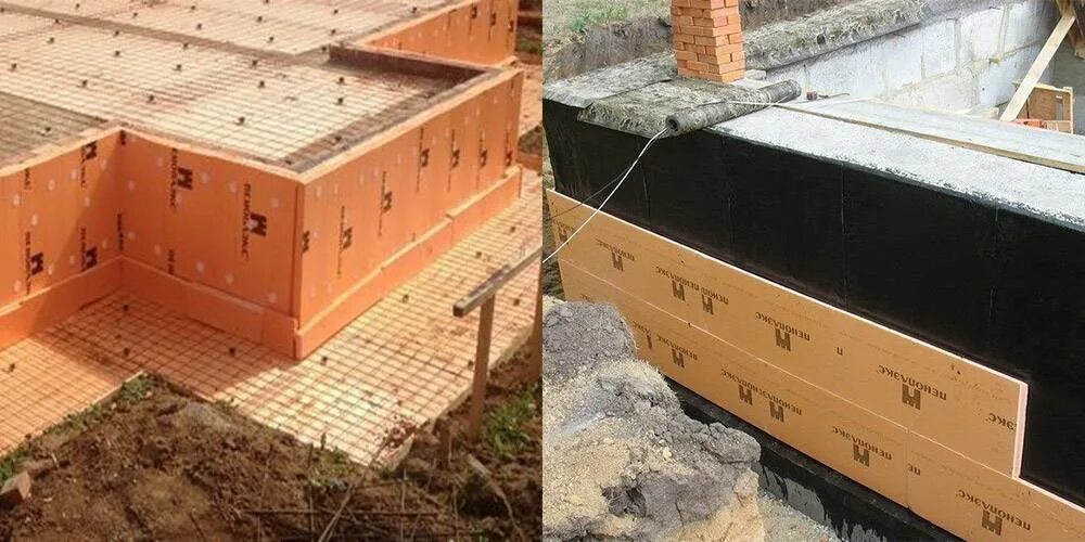 Нужно утеплять фундамент дома. Теплоизоляция фундамента пеноплексом. теплоизоляция цоколя пеноплексом. плиты эппс для фундамента. теплоизоляция фундамента снаружи пеноплексом.