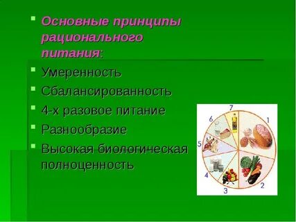 Основные принципы рационального питания