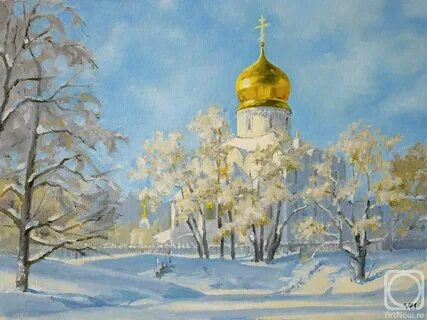 Зимний храм картина