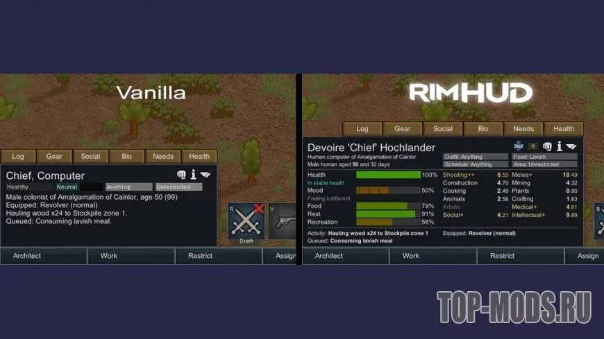 Rimworld моды 1.4 сборка. RIMHUD мод. RIMWORLD мод RIMHUD. RIMWORLD мод на Интерфейс. RIMHUD RIMWORLD 1.4.