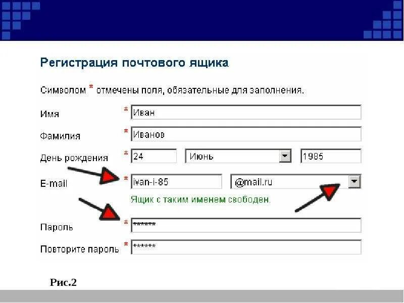 Почтовый адрес интернета