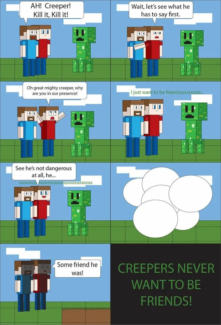 я ваш друг!!! пшш... дыдыщь!, Мем Creeper - Рисовач .Ру