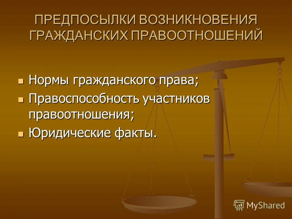 Составьте план по теме гражданские правоотношения. Презентация на тему гражданские правоотношения. Предпосылки гражданских процессуальных правоотношений. Предпосылки возникновения правоотношений.